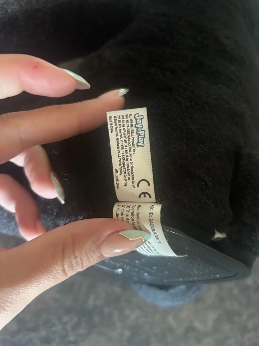 Black & White Plush Kitten with Pink Nose - Unbranded